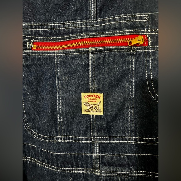 Vintage Pointer Brand High Back Bib Overalls Blue Denim USA Farm Workwear - Picture 4 of 14